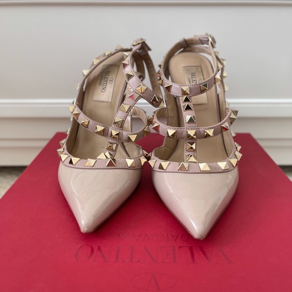 Valentino Patent Rockstud Caged Pump 100mm (Poudre) Size 35 - Picture 6 of 6